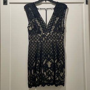 Black and Tan Free People Mini Dress